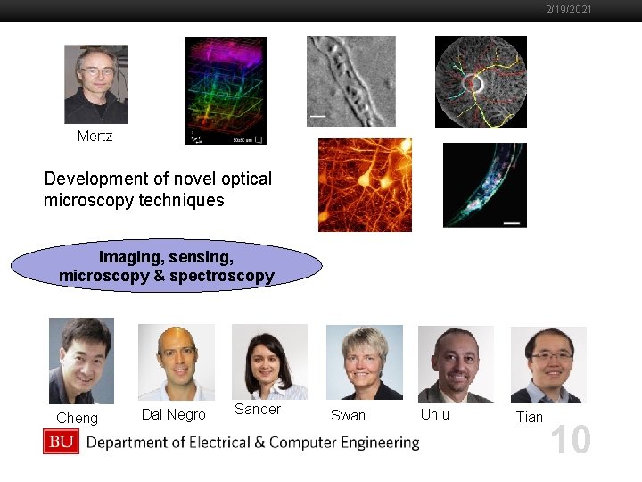 2/19/2021 Boston University Slideshow Title Goes Here Mertz Development of novel optical microscopy techniques