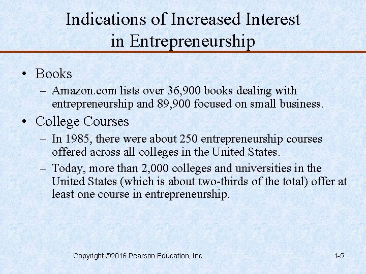 Indications of Increased Interest in Entrepreneurship • Books – Amazon. com lists over 36,