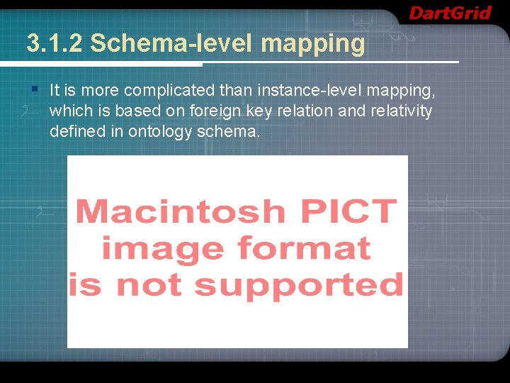 Dart. Grid 3. 1. 2 Schema-level mapping § It is more complicated than instance-level