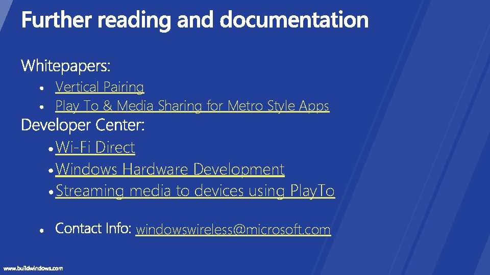 Vertical Pairing Play To & Media Sharing for Metro Style Apps Wi-Fi Direct Windows