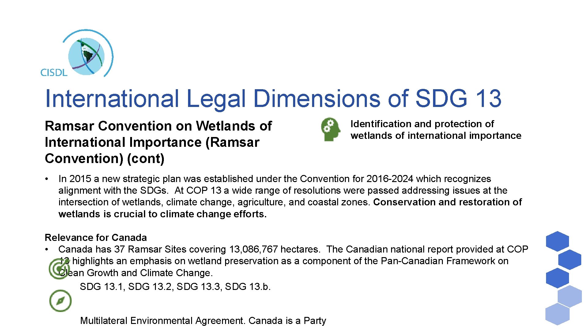 International Legal Dimensions of SDG 13 Ramsar Convention on Wetlands of International Importance (Ramsar