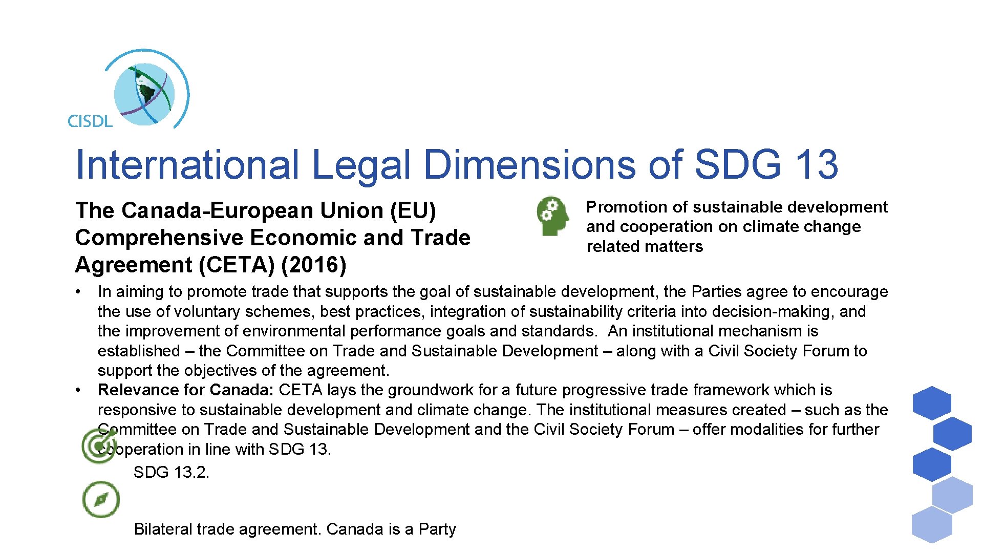 International Legal Dimensions of SDG 13 The Canada-European Union (EU) Comprehensive Economic and Trade