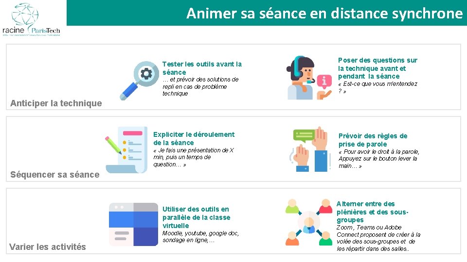 La présence : Animer sa séance en distance synchrone pour quoi faire ? Tester