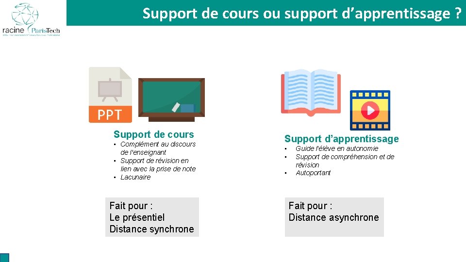 La présence : Support de cours ou support d’apprentissage ? pour quoi faire ?