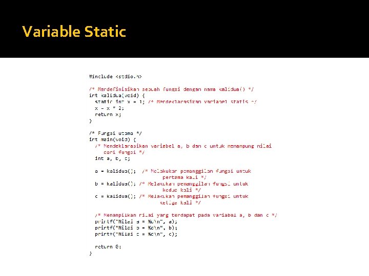 Variable Static 