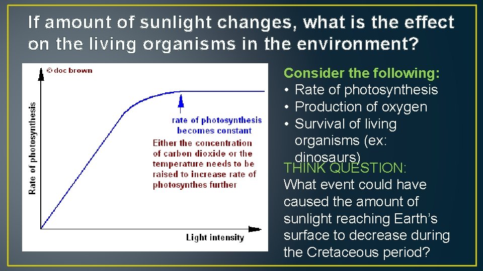 If amount of sunlight changes, what is the effect on the living organisms in