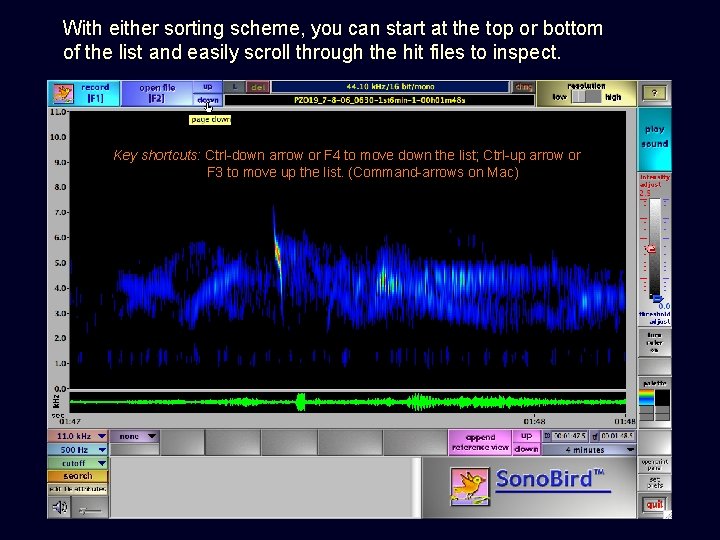 With either sorting scheme, you can start at the top or bottom of the