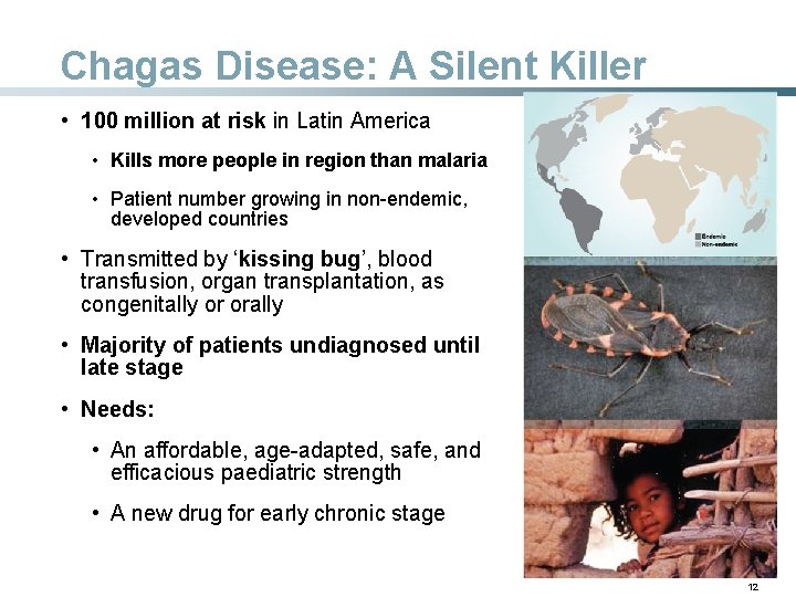 Chagas Disease: A Silent Killer • 100 million at risk in Latin America •