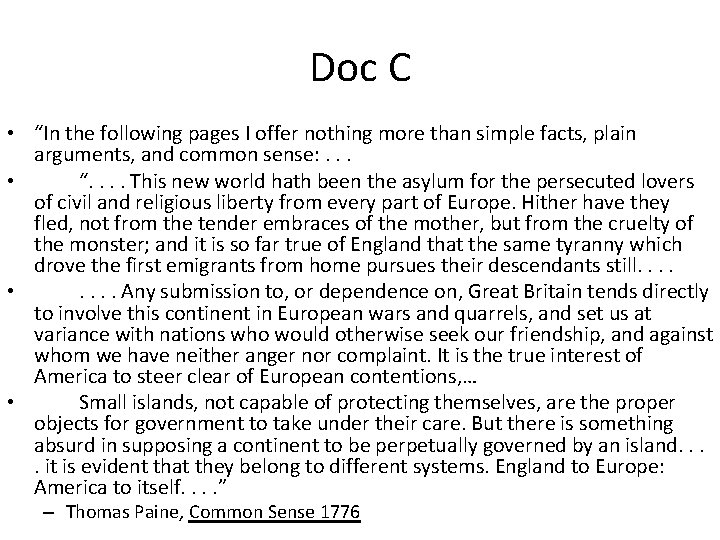 Doc C • “In the following pages I offer nothing more than simple facts,