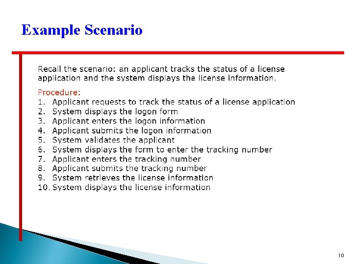 Example Scenario 10 Example Scenario 10