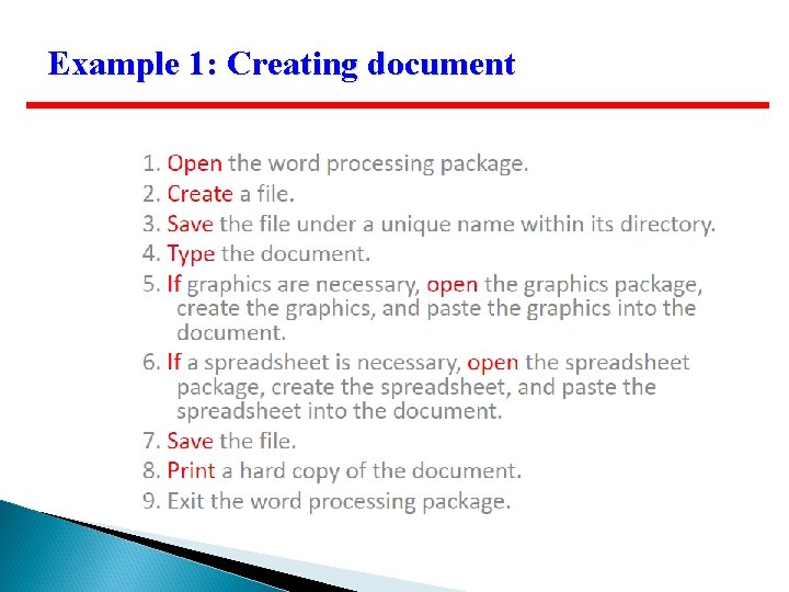 Example 1: Creating document Example 1: Creating document
