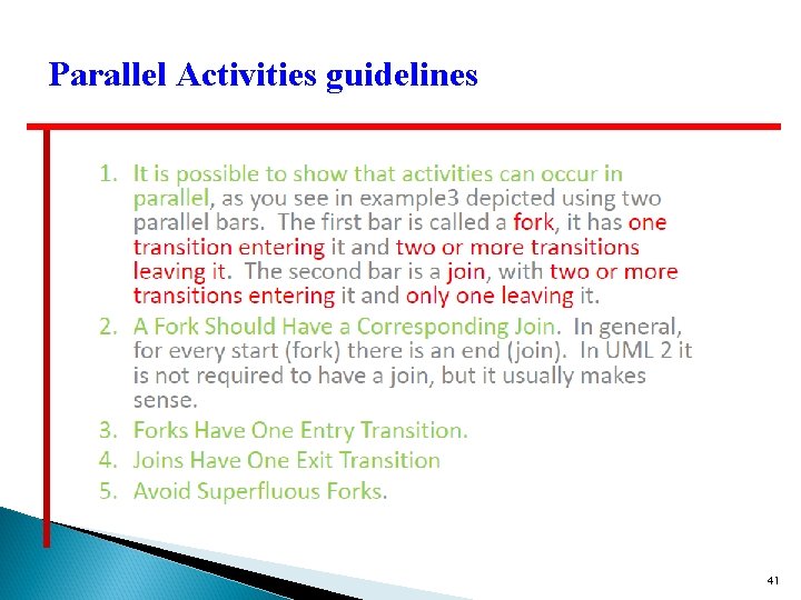 Parallel Activities guidelines 41 Parallel Activities guidelines 41