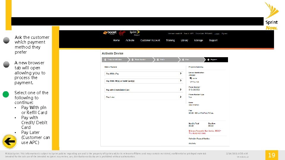 Ask the customer which payment method they prefer A new browser tab will open