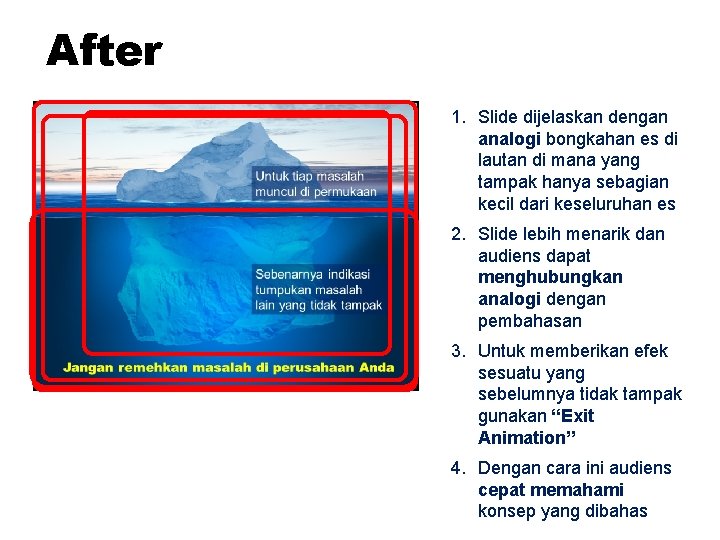 After 1. Slide dijelaskan dengan analogi bongkahan es di lautan di mana yang tampak