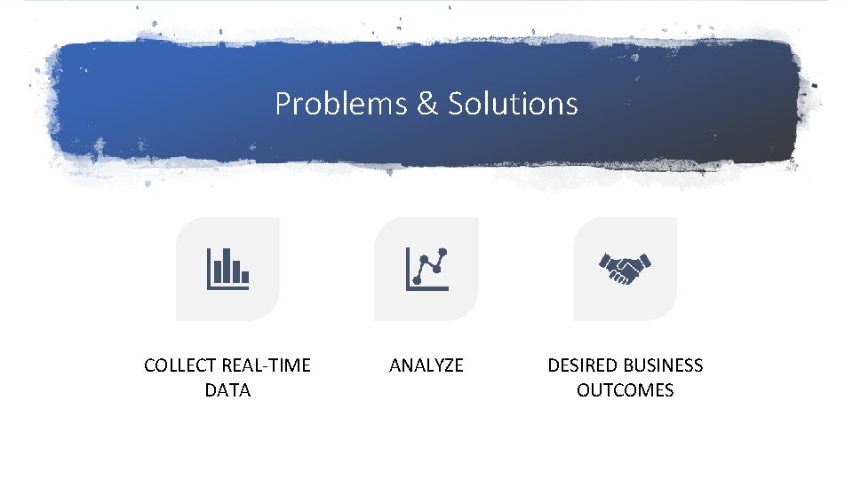 Problems & Solutions COLLECT REAL-TIME DATA ANALYZE DESIRED BUSINESS OUTCOMES 