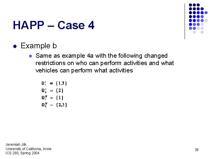 HAPP – Case 4 l Example b l Same as example 4 a with