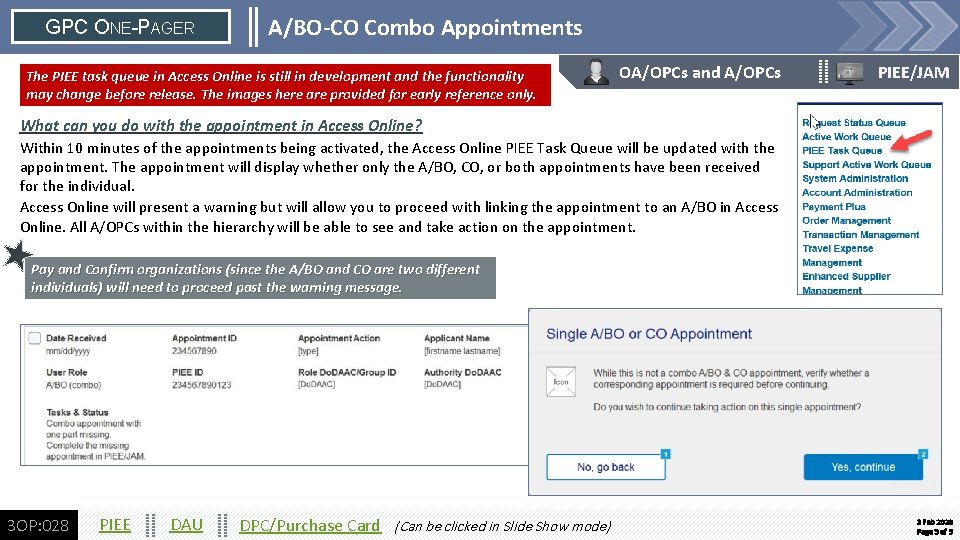 GPC ONEPAGER ABOCO Combo Appointments This feature provides