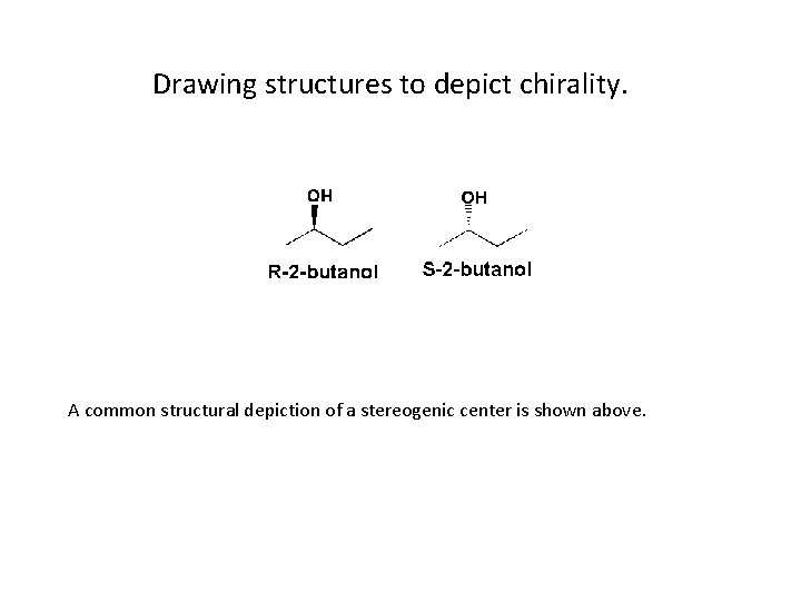 Drawing structures to depict chirality. A common structural depiction of a stereogenic center is
