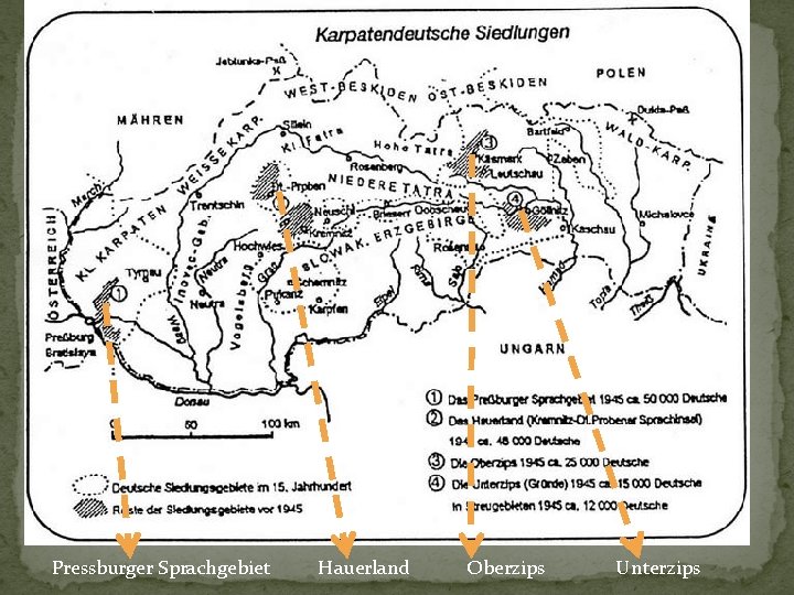 Pressburger Sprachgebiet Hauerland Oberzips Unterzips 
