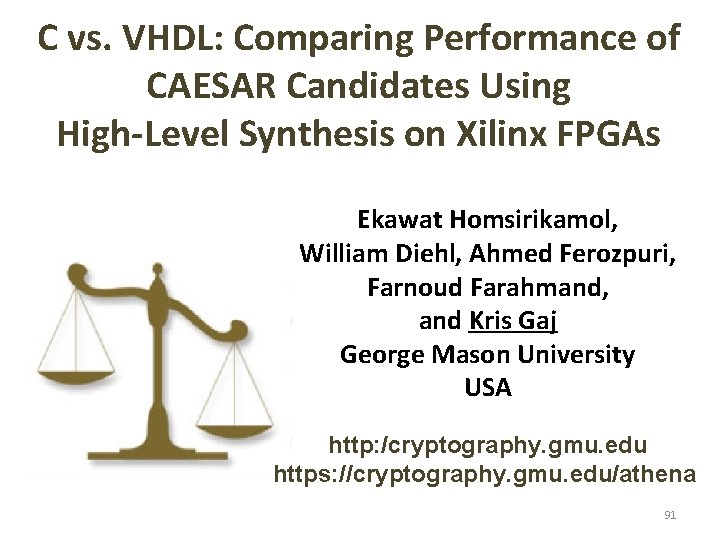 C vs. VHDL: Comparing Performance of CAESAR Candidates Using High-Level Synthesis on Xilinx FPGAs