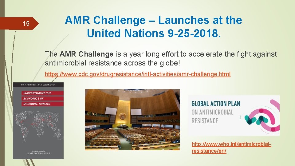 15 AMR Challenge – Launches at the United Nations 9 -25 -2018. The AMR