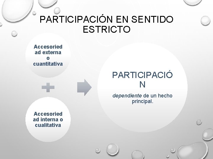 PARTICIPACIÓN EN SENTIDO ESTRICTO Accesoried ad externa o cuantitativa PARTICIPACIÓ N dependiente de un