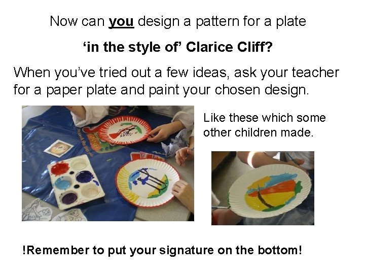 Now can you design a pattern for a plate ‘in the style of’ Clarice