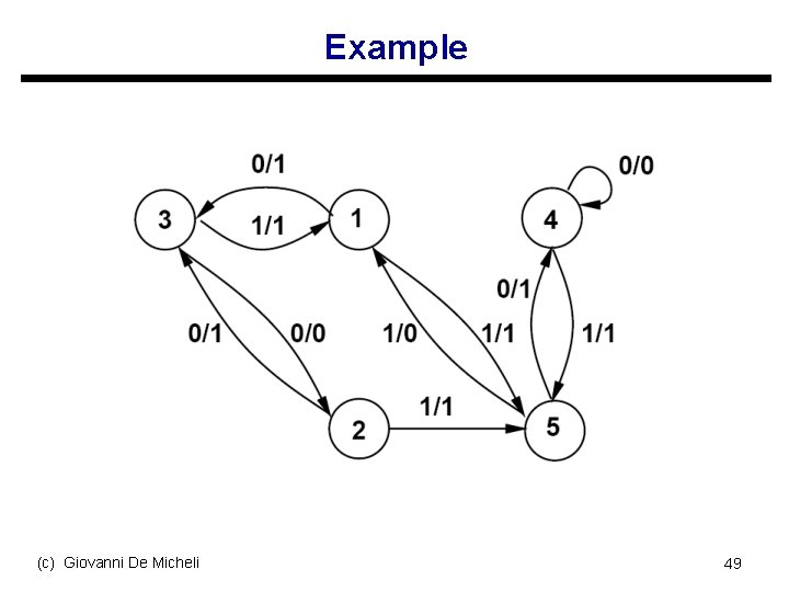 Example (c) Giovanni De Micheli 49 