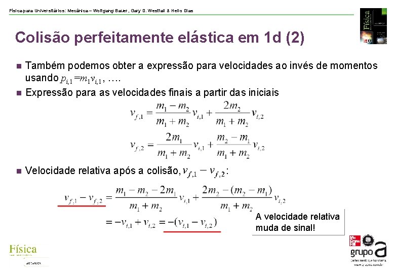 Física para Universitários: Mecânica – Wolfgang Bauer, Gary D. Westfall & Helio Dias Colisão