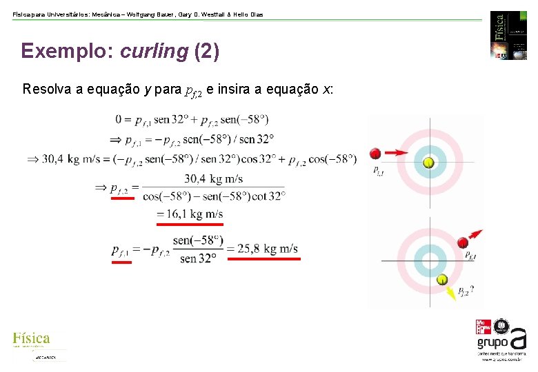 Física para Universitários: Mecânica – Wolfgang Bauer, Gary D. Westfall & Helio Dias Exemplo: