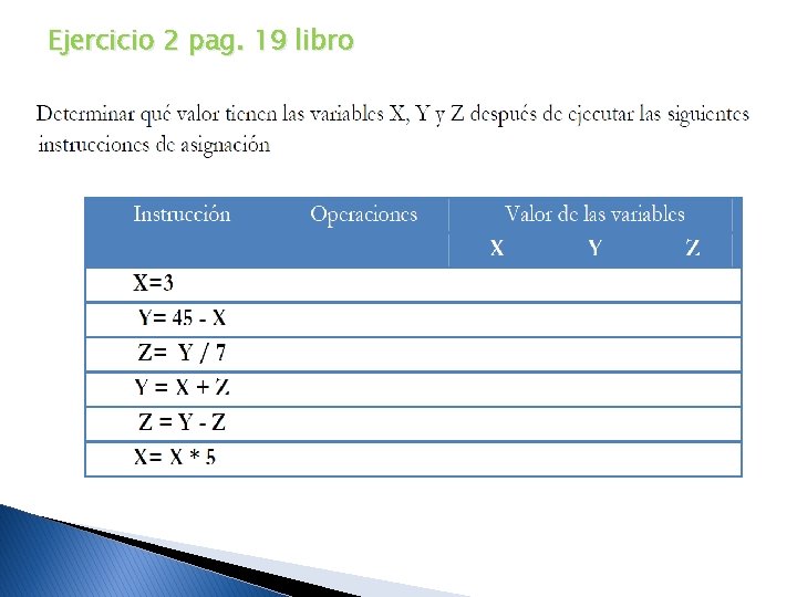 Ejercicio 2 pag. 19 libro 