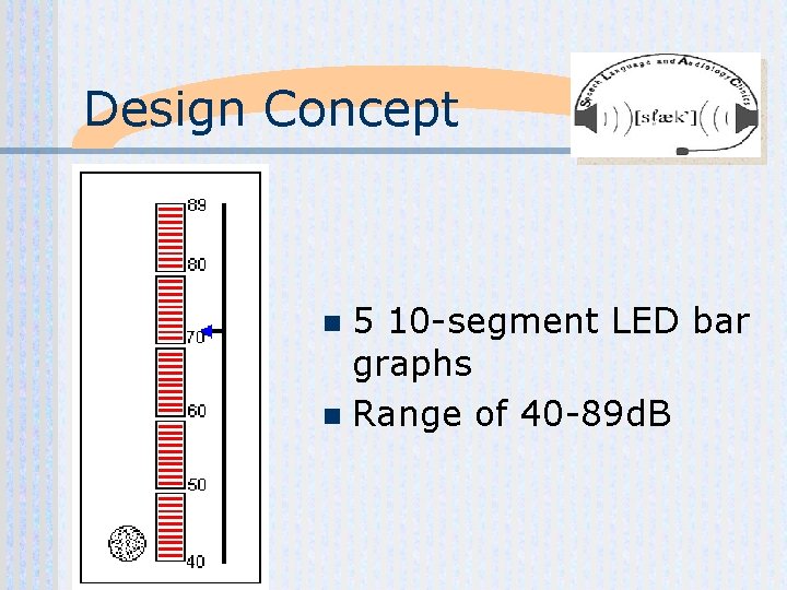 Design Concept 5 10 -segment LED bar graphs n Range of 40 -89 d.