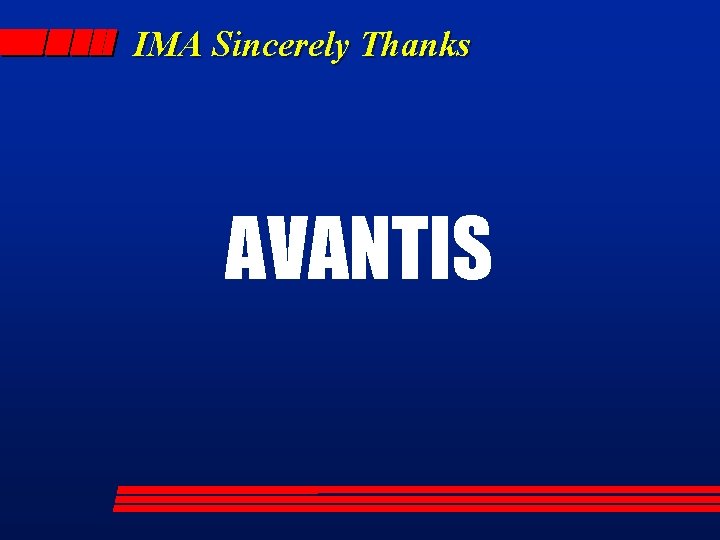 IMA Sincerely Thanks AVANTIS 