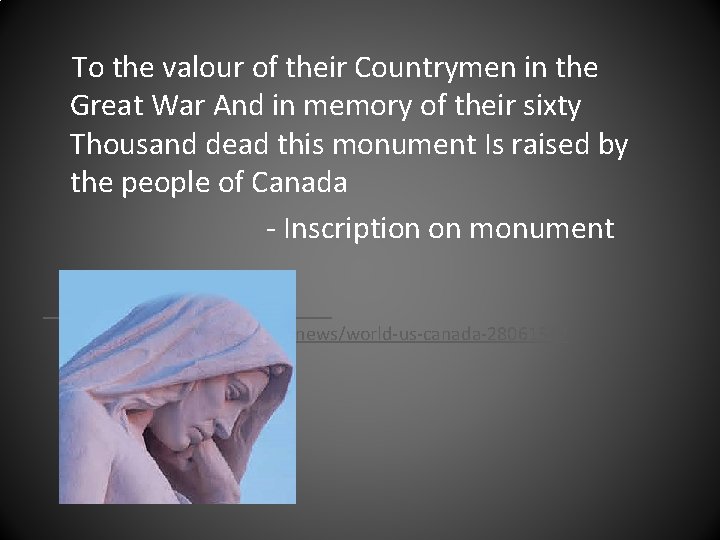  To the valour of their Countrymen in the Great War And in memory