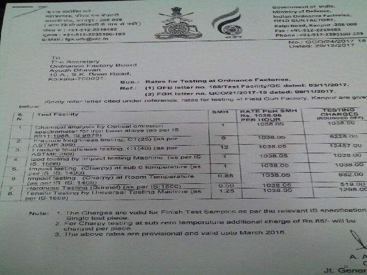 Ordnance Factory Board 12 