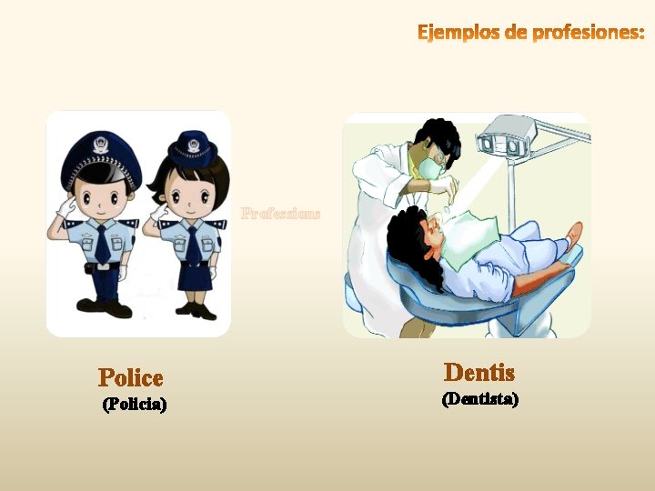 Professions Police (Policia) Dentis (Dentista) 