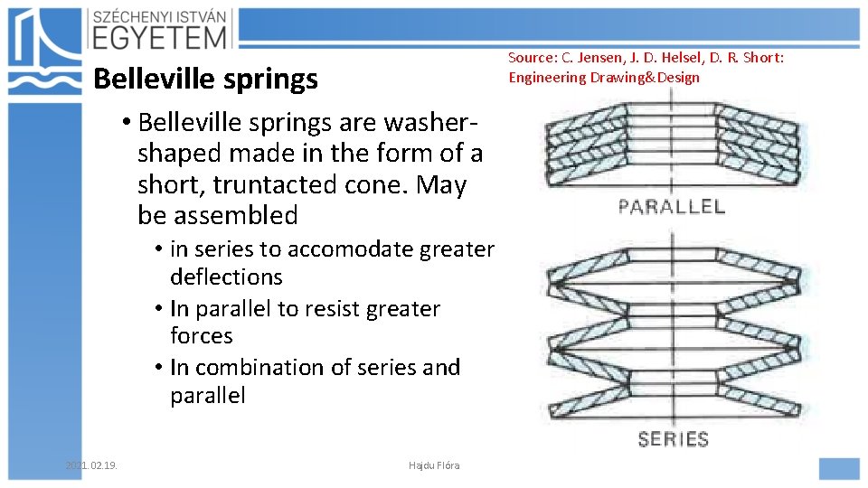 Source: C. Jensen, J. D. Helsel, D. R. Short: Engineering Drawing&Design Belleville springs •