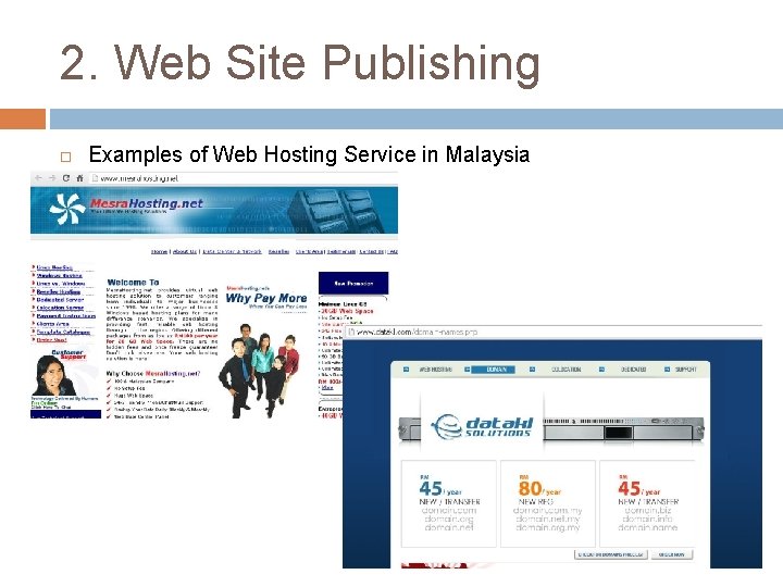 2. Web Site Publishing Examples of Web Hosting Service in Malaysia 