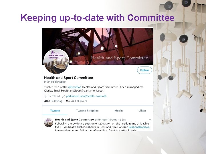 Keeping up-to-date with Committee 