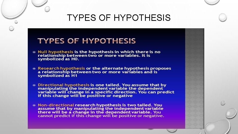 TYPES OF HYPOTHESIS 