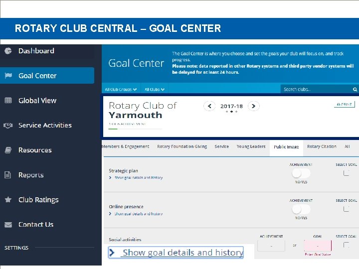 ROTARY CLUB CENTRAL – GOAL CENTER 