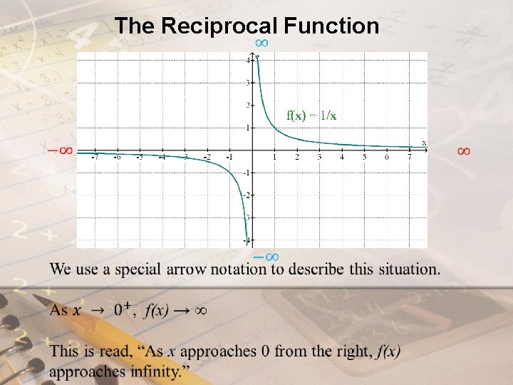 The Reciprocal Function The Reciprocal Function