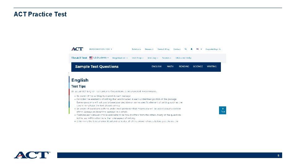 ACT Practice Test 9 