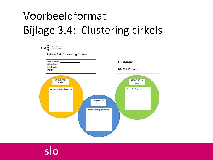 Voorbeeldformat Bijlage 3. 4: Clustering cirkels 