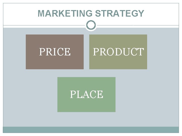 MARKETING STRATEGY PRICE PRODUCT PLACE 