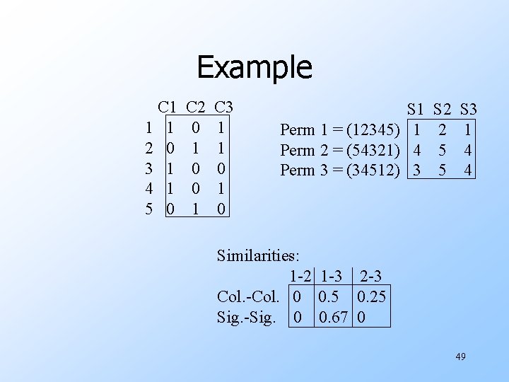 Example C 1 1 1 2 0 3 1 4 1 5 0 C