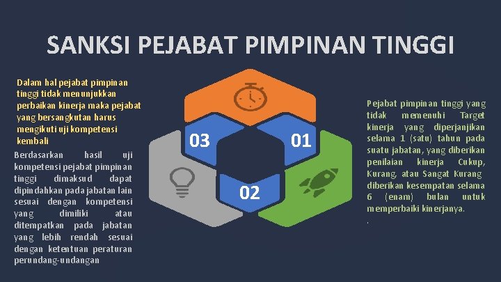 SANKSI PEJABAT PIMPINAN TINGGI Dalam hal pejabat pimpinan tinggi tidak menunjukkan perbaikan kinerja maka