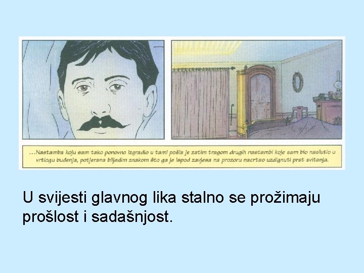 U svijesti glavnog lika stalno se prožimaju prošlost i sadašnjost. 