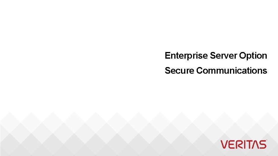 Enterprise Server Option Secure Communications 