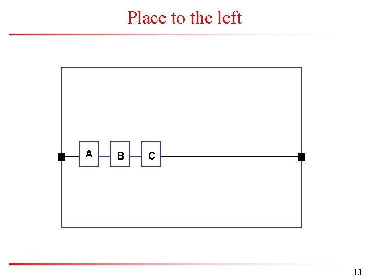 Place to the left A B C 13 